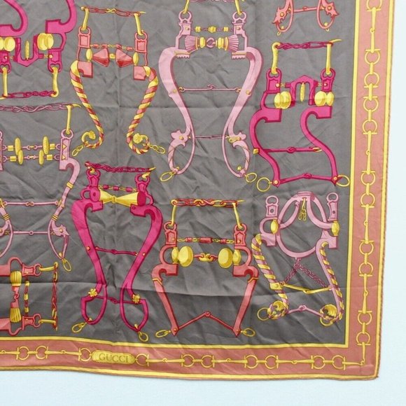 GUCCI Horsebit scarf silk Women [Used] - Picture 5 of 9